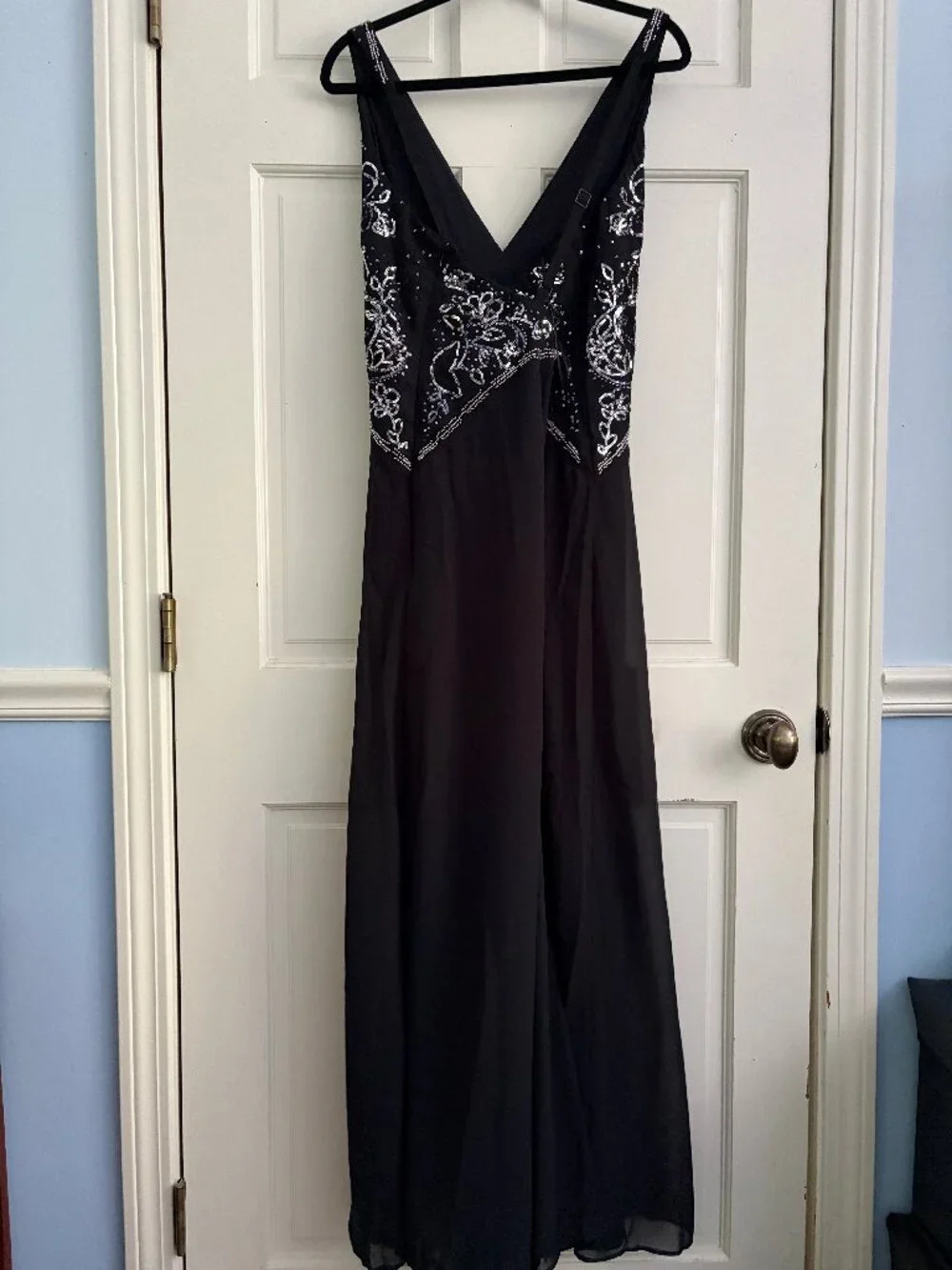 Abercrombie Beaded Plunge Maxi Dress - XL Tall